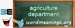 WordMeaning blackboard for agriculture department